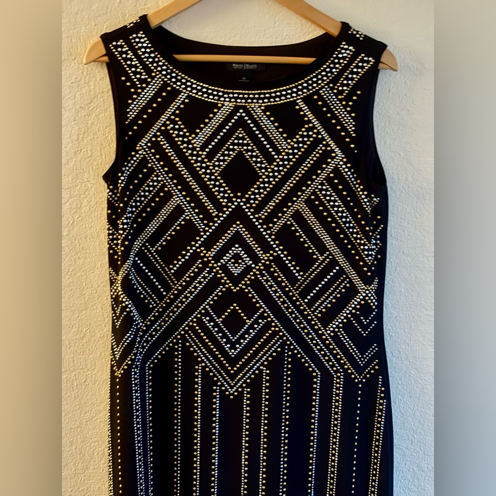 White House Black Market Geometric Studded Sleeveless Dress NWT Size M